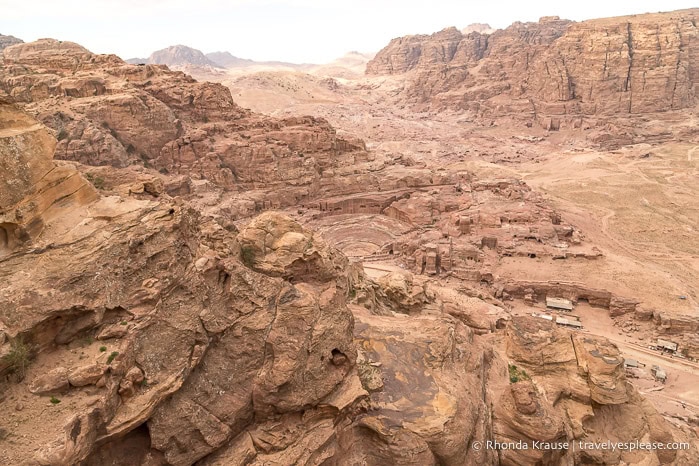 Panoramic view of the rocky landscape and theatre.